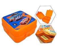 HOVUK Hot Wheels Boîte à déjeuner pour garçon de 14 cm, 3 compartiments, passe au micro-ondes, sans BPA, pour l'école et cadeau d'anniversaire de 3 ans et plus