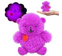 HOVUK Jiggly Ours à picots lumineux 9 cm - Jouet sensoriel unisexe violet - Jouet de Noël interactif