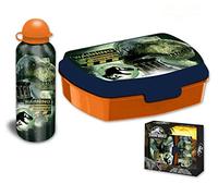 HOVUK Jurassic-World Boîte à déjeuner pour enfants avec bouteille d'eau isotherme de 500 ml, 1 compartiment, boîte à goûter de qualité alimentaire pour l'école et le pique-nique, 3 ans et plus
