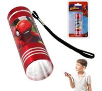 HOVUK Lampe torche Spiderman Light 9 LED en aluminium avec cordon - 8,7 cm - Parfaite pour les aventures en plein air, les voyages, le camping, Noël, les urgences, cadeau pour enfants de 3 ans et plus