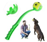 HOVUK Lanceur de Balle de Tennis Vert pour Animaux de Compagnie 38 cm avec Balle de Tennis, Jeu de ramassage et de Lancer, balles de Jeu pour Animaux de Compagnie, Jouets à Une Balle pour Chiens