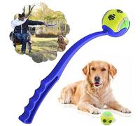 HOVUK Lanceur de balles de Tennis pour Animaux de Compagnie Bleu 38 cm avec Balle de Tennis, Jeu de ramassage et de Lancer, balles de Jeu pour Animaux de Compagnie, Jouets à Une Balle pour Chiens