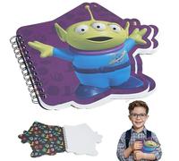 HOVUK Lot de 2 carnets à spirale en forme d'alien 2D - Format A6 - Pour enfants - Carnet de croquis pour garçons et filles - Bloc-notes scolaire, cadeau de papeterie de dessin animé