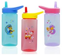 HOVUK Lot de 3 gobelets à paille Paw Patrol - Bleu, violet et rouge - 420 ml - Avec paille pop-up en silicone sans BPA - Pour enfants de 6 mois et plus