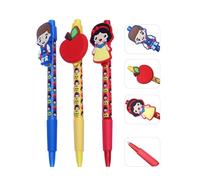 HOVUK Lot de 3 stylos à bille rétractables Disney Princess avec clip pour décoration de personnage - Stylos rétractables pour la rentrée scolaire et fournitures de papeterie pour filles