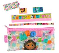 HOVUK Lot de 5 trousses à crayons pour enfants de 3 ans et plus, Gabbys Dollhouse, 19 cm, Trousse de beauté