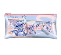 HOVUK Lot de 5 trousses à crayons pour garçons de 3 ans et plus, Disney Sttch, 18 x 9 cm (LxW), 16 cm ruler, Trousse de maquillage