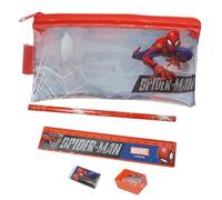 HOVUK Lot de 5 trousses à crayons pour garçons de 3 ans et plus, Spiderman, 18 x 9 cm (LxW), 16 cm ruler, Sac à dos décontracté