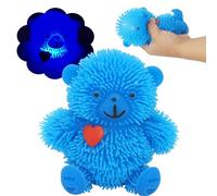 HOVUK Ours en peluche à picots à LED de 9 cm - Jouet sensoriel unisexe avec boule de pression lumineuse bleue, cadeau interactif pour le Nouvel An