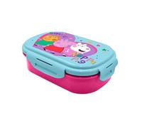 HOVUK Peppa Pig Boîte à déjeuner pour enfants garçons, boîte à déjeuner à 2 compartiments avec couverts, 20 cm, passe au micro-ondes et au lave-vaisselle, boîte à sandwich à salade étanche pour 3 ans