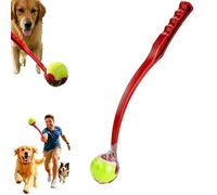 HOVUK PET PRO - Lanceur de balle interactif de luxe pour chien - Lanceur de balle de tennis et bâton de sélection pour chiens, jouet d'extérieur léger à longue portée avec poignée confortable - Rouge