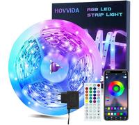 HOVVIDA Ruban LED 10M, 1x10M, 30 LED/Mètre, 24V RVB Bande LED, 300 LED, APP et Télécommande, Synchronisation de la Musique, Mode Minuterie, pour Chambre, Salle de Jeux, Fête, Festival