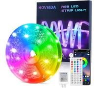 HOVVIDA Ruban LED 15M, 1 Rouleau, 30 LED/Mètre, 24V RVB Bande LED, 450 LED, APP et Télécommande, Synchronisation de la Musique, Mode Minuterie, pour Chambre, Salle de Jeux, Fête, Festival