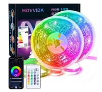 HOVVIDA Ruban LED LED 20M WiFi, Compatible avec Alexa et Google Home, 30 LED/Mètre, 2x10M, 600 LED, RVB 24V Bande LED, APP et Télécommande, Mode Musique, LED pour Chambre, Salon, Cuisine, Fête