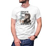 How are Your Brakes Inspired Steve Mcqueen Sepia Art T-Shirt Blanc pour Les Hommes Size XL