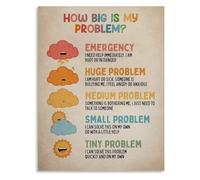 How Big Is My Problem Mindfulness Mental Health Guide Retro Canvas Wall-Art for Living Room(Unframed,08x12inch(20x30cm))