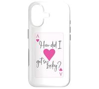 How Did I Get So Lucky Ace Card Hearts Couple Anniversary Coque pour iPhone 17
