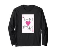 How Did I Get So Lucky Ace Card Hearts Couple Anniversary Manche Longue