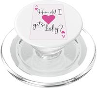 How Did I Get So Lucky Ace Card Hearts Couple Anniversary PopSockets PopGrip pour MagSafe