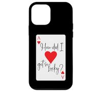 How Did I Get So Lucky Ace Card Hearts Valentine Anniversary Coque pour iPhone 12 Mini