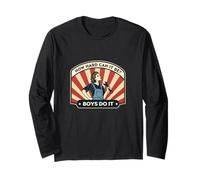 How Hard Can It Be Boys Do It Féministe Retro Graphic Manche Longue
