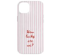 How Lucky are We Rose Stripe Positive Citation Tendance Esthétique Coque pour iPhone 14 Plus