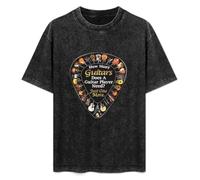 How Many Guitars Does a Guitar Player Need Just One More Unisex T-Shirt Printed Tee Graphic Top Men Black Shirt XL