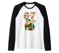 How Many Sleeps Til Christmas Funny Six Seven 6-7 Hommes Femmes Manche Raglan