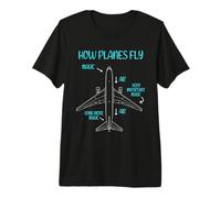 How Planes Fly Magic Air Funny Pilot Aviation Humour Aviation T-Shirt Haut de Gamme