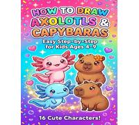 How to Draw Axolotls & Capybaras: Easy Step-by-Step Drawing Book for Kids Ages 4-9 | Learn to Draw Adorable Trending Animals