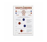 How to Play Shuffleboard Poster, Game Rules & Scoring Chart for Game Room, Bar, Entertainment Room Wall(Framed,16x24inch(40x60cm))