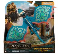 How to train your dragon Dreamworks Dragons,, Astrid & Deadly Nadder, figurines duo de Vikings, jouets pour enfants garçons de 4 ans et plus