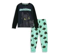 How To Train Your Dragon Ensemble Pyjama Enfant Noir à Manches Longues et Jambes Longues Krokmou (Dragons) | Vêtements de Nuit DreamWorks | Pyjama Unisexe