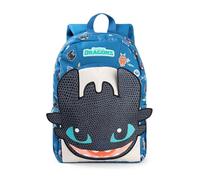 How To Train Your Dragon Sac à dos bleu Krokmou de Dragons | Fermeture éclair pour enfants | Idéal pour les fournitures scolaires et la rentrée | Produits dérivés des personnages Dreamworks Dragons