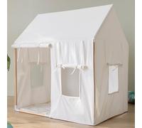 howa 8515 - Tente de jeu d'intérieur pour enfant - 100 % coton - Avec barres en bois - Tapis de sol rembourré antidérapant - Coin douillet - Crème - Blanc - 80 x 110 x 125 cm