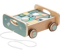 howa Chariot à tirer avec 25 cubes en bois 'space' 6018