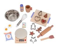 howa Ensemble de pâtisserie pour Enfants,19 pièces, en Bois 4896 | Accessoires en bois comprenant balances, bols, fouets, moules à pâtisserie et de nombreux autres accessoires