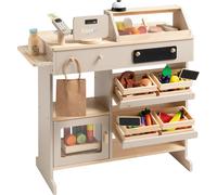 howa épicerie en bois naturel, beige incl. 30pcs set d'aliments pour enfants 47559