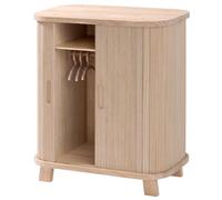 howa Grace 2670 Armoire en bois pour poupées avec porte coulissante, tringle à vêtements, étagère et 3 cintres