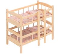 howa Miniflowers 2460 Lit superposé en bois pour poupée avec 2 literie, convient pour poupées jusqu'à 50 cm, avec échelle, divisible en 2 lits de poupée