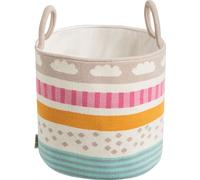 howa panier de rangement panier à jouets 'be happy', beige, coton, tricoté, Ø 26cm, hauteur 28cm 8905
