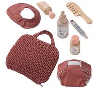 howa Sac à Langer pour poupées - Accessoires pour poupées 2970 | sac à langer moderne avec biberon, couche, bavoir, peigne et accessoires de soins