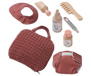 howa Sac à Langer pour poupées - Accessoires pour poupées 2970 | sac à langer moderne avec biberon, couche, bavoir, peigne et accessoires de soins