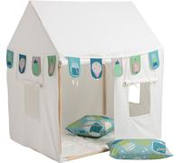 Howa tente de jeu pour enfants avec guirlande et set de 2 housses de coussin "coloré bleu" 85153