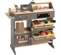 howa wooden shop natural, taupe incl. 30pcs play food set 14755