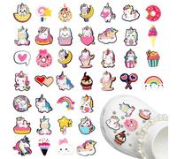 HOWAB Breloques de chaussures licorne pour sabots : 40 pièces roses à monter soi-même pour Jibbitz Crocs, pins de chaussures en PVC pour femmes et filles, cadeau d'anniversaire de Noël