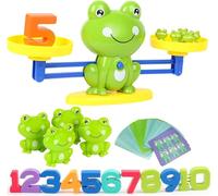 HOWADE Grenouille Balance Math Game, Grenouille Pesant Échelle Montessori Tige Éducative Numérique Comptage Jouets pour Enfants De Base d'apprentissage des Mathématiques