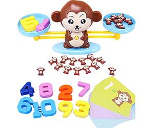 HOWADE Jeu de mathématiques d'équilibre avec blocs de comptage de chiffres, outil pédagogique pour garçons et filles de 3 à 5 ans