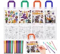 HOWAF 12 Sac Halloween Sacs à Main à Colorier & Couleurs Stylo, Sac Bonbon Halloween, Sachet Bonbon Halloween DIY Cadeau Halloween pour Bricolage Halloween Enfant, Activite Manuelle Halloween Enfant