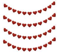 HOWAF 12M Briller Saint Valentin Decoration St Valentin Coeur Guirlande PVC Rouge Deco Saint Valentin Coeur Bannière pour Romantique Deco Anniversaires Propositions Mariage Décoration